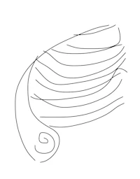 a black and white drawing of a wavy line
